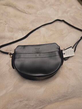 still nordic Black Leather Crossbody Bag
